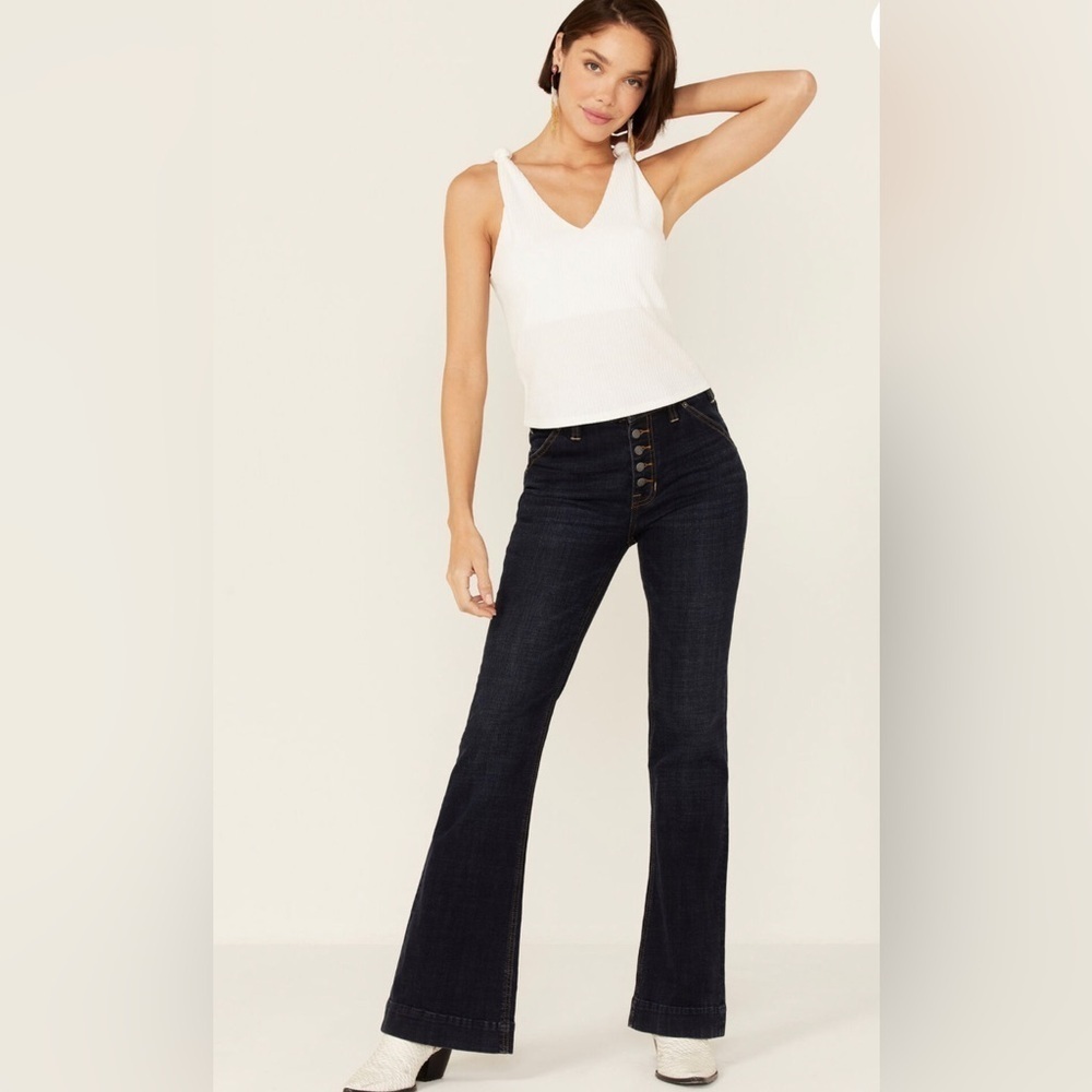NWT Rock & Roll Denim High Rise Trouser Extra Stretch Jeans Plus Size 36